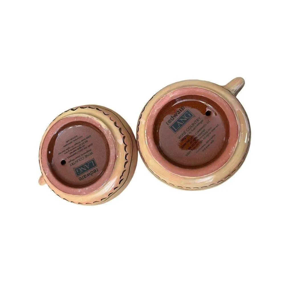Redwear Lang Wine Country Glazed Candlestick Holders Grapes Set of 2